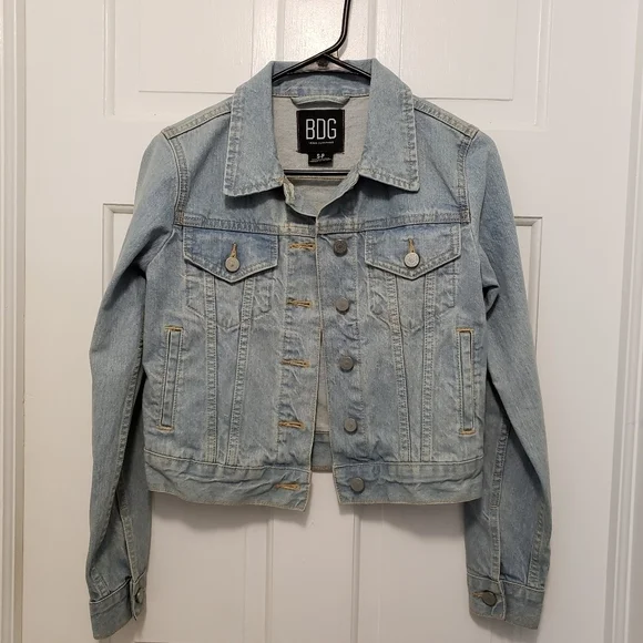 BDG Urban Outfitters Light Blue Jean Jacket Size SP, "Let It Grow" - Picture 9 of 12